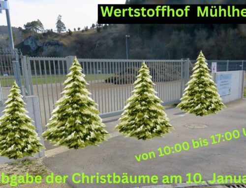 Wertstoffhof in Mühlheim- Christbaumabgabe am 10. Januar