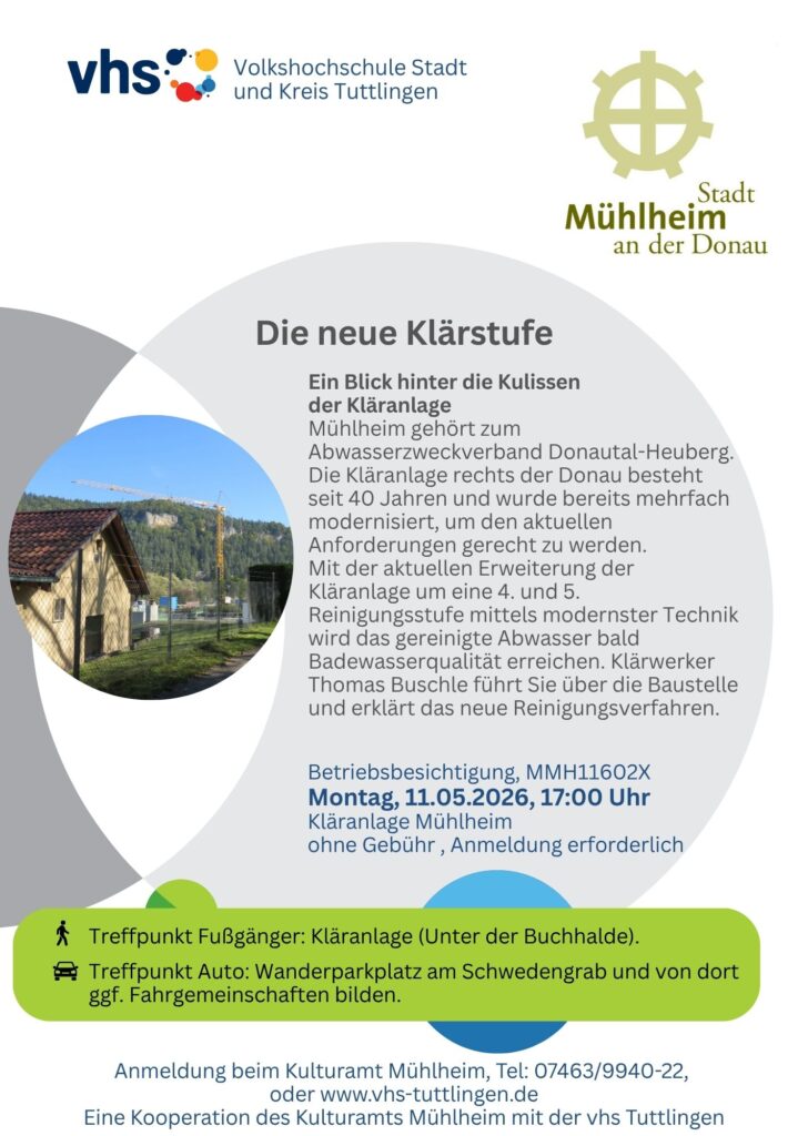 Plakat Veranstaltung die neue Klärstufe am 11.05.2026